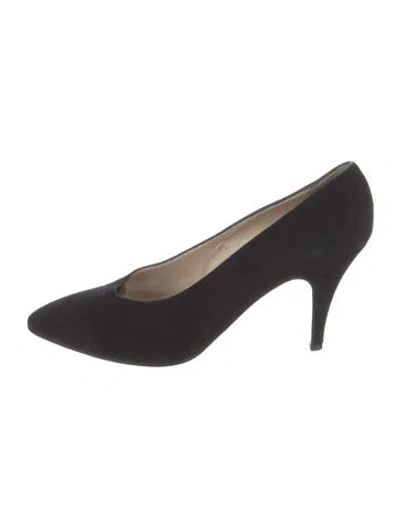 Pre-owned Chanel Vintage Suede Pumps In Black