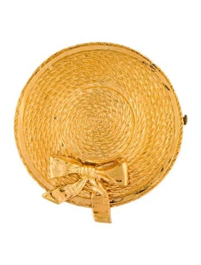Pre-owned Chanel Vintage Sun Hat Brooch In Multi