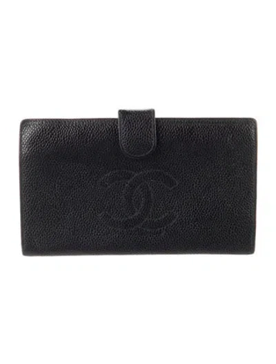 Pre-owned Chanel Vintage Timeless French Purse In Black