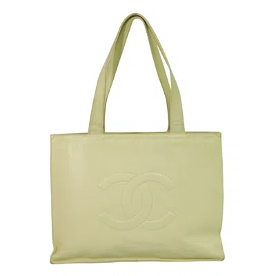 Pre-owned Chanel Vintage Timeless Shopping Tote Leather Leather Bag () In Sand