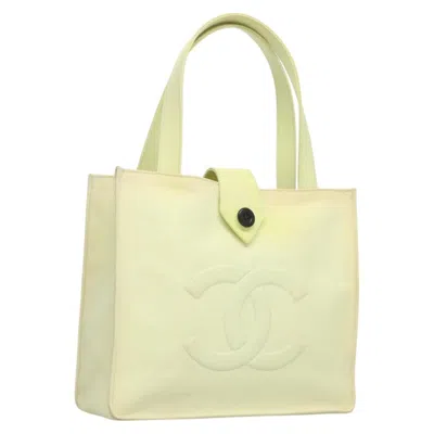 Pre-owned Chanel Vintage Timeless Shopping Tote Nylon Nylon Tote Bag Bag () In Yellow