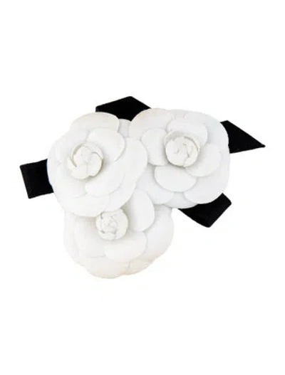 Pre-owned Chanel Vintage Triple Camellia Brooch In Multi