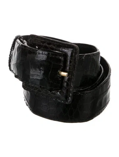 Pre-owned Chanel Vintage Wide Belt In Black