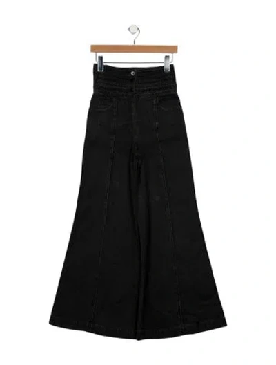 Pre-owned Chanel Vintage Wide Leg Jeans In Black