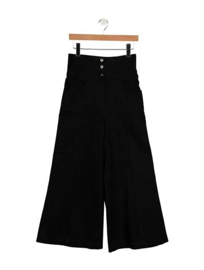 Pre-owned Chanel Vintage Wide Leg Jeans In Black