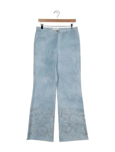 Pre-owned Chanel Vintage Wide Leg Jeans In Blue