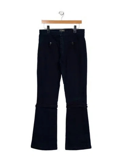 Pre-owned Chanel Vintage Wide Leg Jeans In Blue