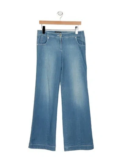 Pre-owned Chanel Vintage Wide Leg Jeans In Blue