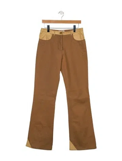 Pre-owned Chanel Vintage Wide Leg Jeans In Brown