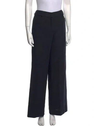 Pre-owned Chanel Vintage Wide Leg Pants In Black