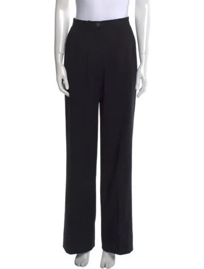 Pre-owned Chanel Vintage Wide Leg Pants In Black