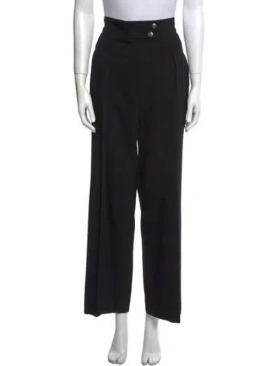 Pre-owned Chanel Vintage Wide Leg Pants In Black