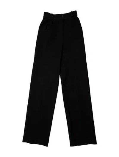 Pre-owned Chanel Vintage Wide Leg Pants In Black
