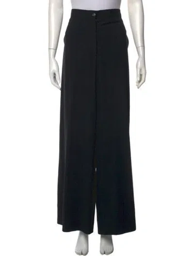 Pre-owned Chanel Vintage Wide Leg Pants In Black