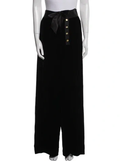 Pre-owned Chanel Vintage Wide Leg Pants In Black