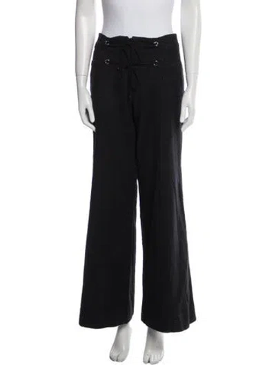 Pre-owned Chanel Vintage Wide Leg Pants In Black