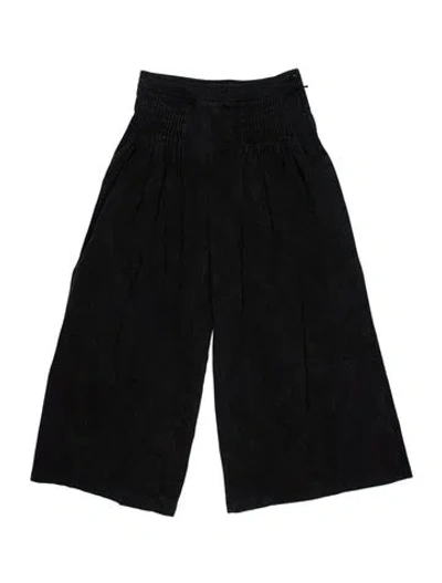 Pre-owned Chanel Vintage Wide Leg Pants In Black