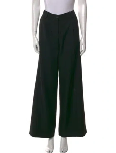 Pre-owned Chanel Vintage Wide Leg Pants In Black