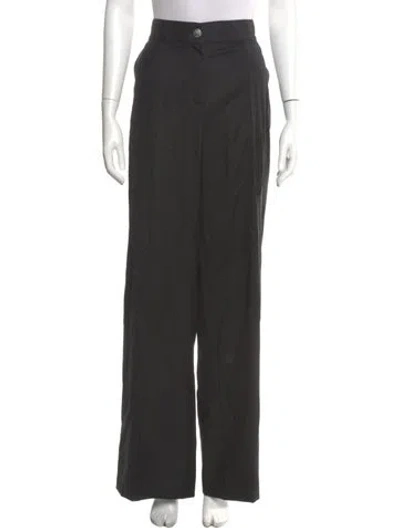 Pre-owned Chanel Vintage Wide Leg Pants In Black