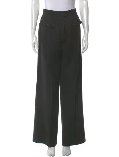 Pre-owned Chanel Vintage Wide Leg Pants In Black