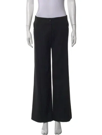 Pre-owned Chanel Vintage Wide Leg Pants In Black