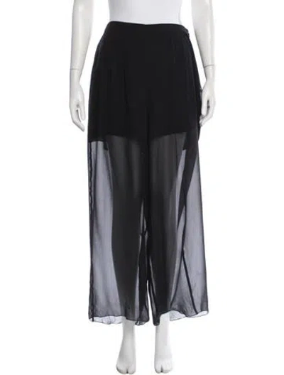 Pre-owned Chanel Vintage Wide Leg Pants In Black