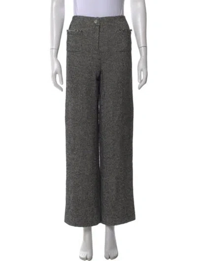 Pre-owned Chanel Vintage Wide Leg Pants In Black