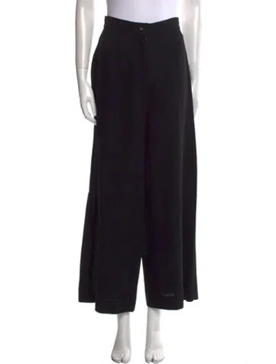 Pre-owned Chanel Vintage Wide Leg Pants In Black