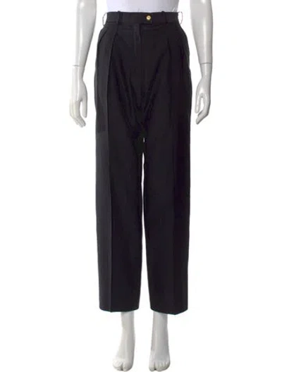 Pre-owned Chanel Vintage Wide Leg Pants In Black