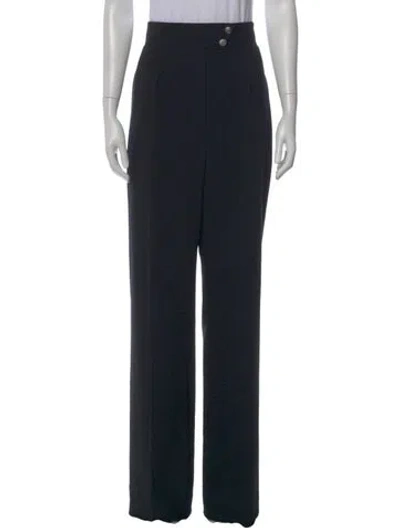 Pre-owned Chanel Vintage Wide Leg Pants In Black