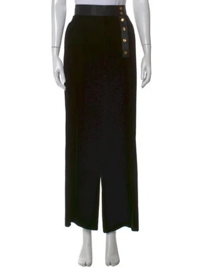 Pre-owned Chanel Vintage Wide Leg Pants In Black