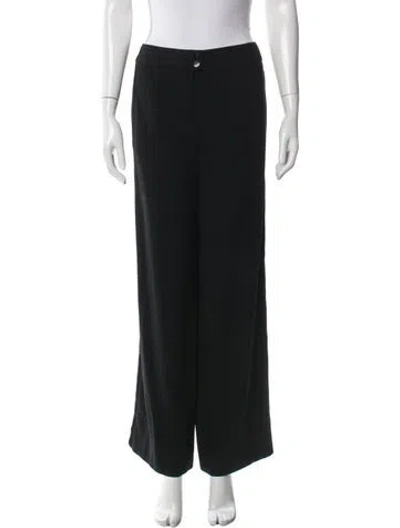 Pre-owned Chanel Vintage Wide Leg Pants In Black