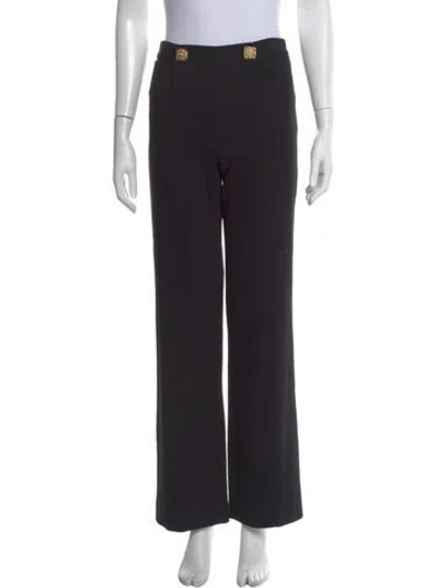 Pre-owned Chanel Vintage Wide Leg Pants In Black