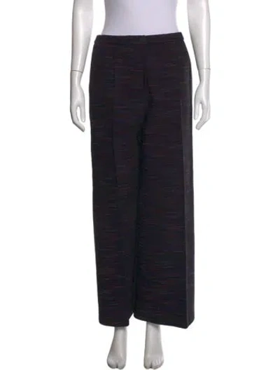 Pre-owned Chanel Vintage Wide Leg Pants In Black