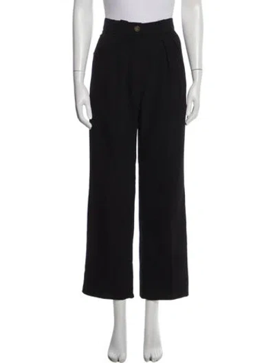 Pre-owned Chanel Vintage Wide Leg Pants In Black