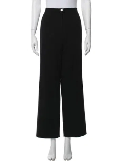 Pre-owned Chanel Vintage Wide Leg Pants In Black