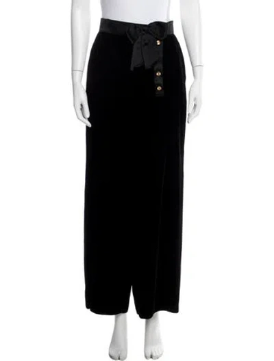 Pre-owned Chanel Vintage Wide Leg Pants In Black
