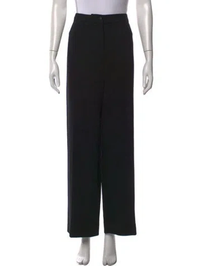 Pre-owned Chanel Vintage Wide Leg Pants In Black