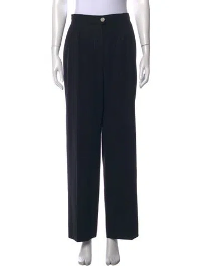 Pre-owned Chanel Vintage Wide Leg Pants In Black
