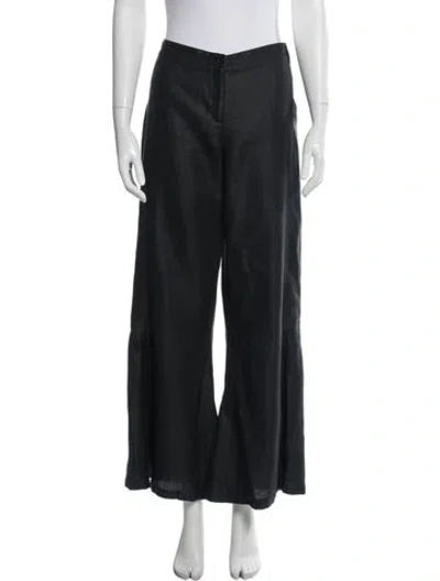 Pre-owned Chanel Vintage Wide Leg Pants In Black