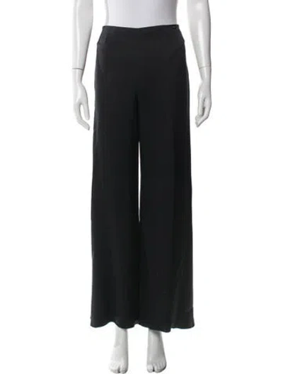 Pre-owned Chanel Vintage Wide Leg Pants In Black
