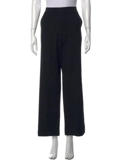 Pre-owned Chanel Vintage Wide Leg Pants In Black