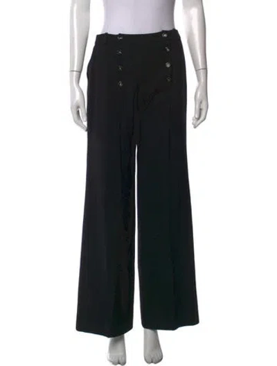 Pre-owned Chanel Vintage Wide Leg Pants In Black