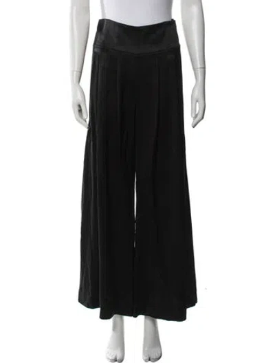 Pre-owned Chanel Vintage Wide Leg Pants In Black