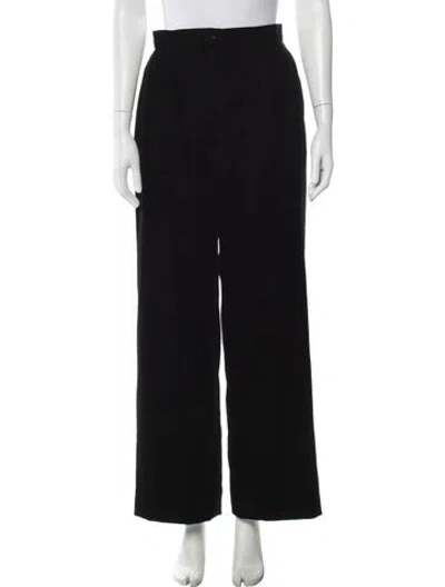 Pre-owned Chanel Vintage Wide Leg Pants In Black