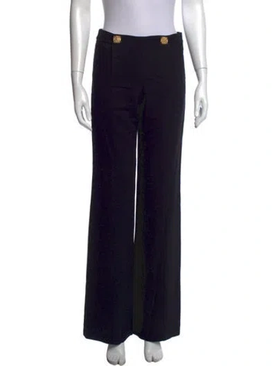 Pre-owned Chanel Vintage Wide Leg Pants In Black