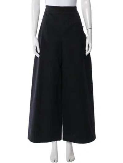 Pre-owned Chanel Vintage Wide Leg Pants In Black