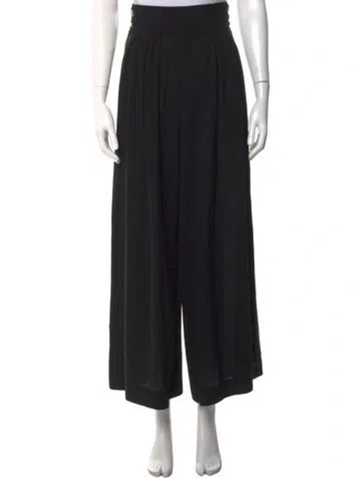 Pre-owned Chanel Vintage Wide Leg Pants In Black
