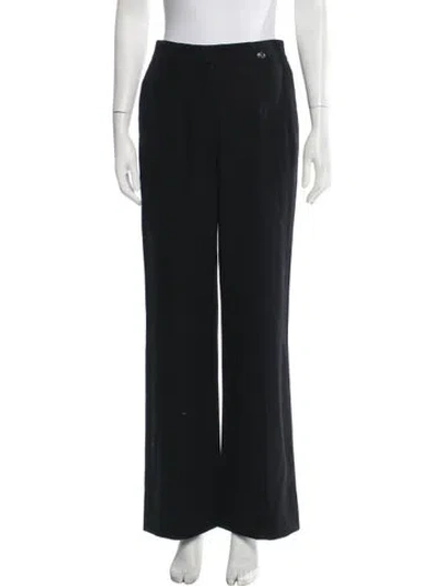 Pre-owned Chanel Vintage Wide Leg Pants In Black