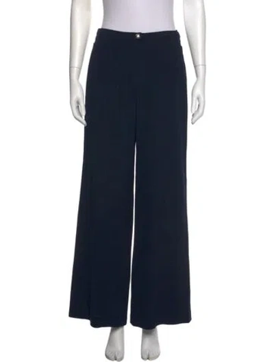 Pre-owned Chanel Vintage Wide Leg Pants In Blue